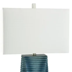 Vertical Lined Moulded Table Lamp With Steel Base Blue - StyleCraft -Safavieh Outlet Store GUEST b66aac8f 12b0 4f74 824a 0e865a4edc93