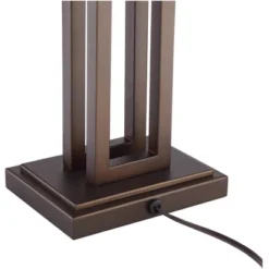 Possini Euro Design Gossard Modern Industrial Table Lamp 30" Tall Bronze With USB Charging Port White Rectangular Shade For Bedroom Living Room Office -Safavieh Outlet Store GUEST b6784666 f9e5 4104 ba08 60412db3475f