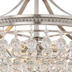Vienna Full Spectrum Wohlfurst Brushed Nickel Pendant Chandelier 20 1/4" Wide Clear Crystal 5-Light Fixture For Dining Room House Foyer Kitchen Island -Safavieh Outlet Store GUEST b99baf40 98b9 4e51 8794 cccf06762be8