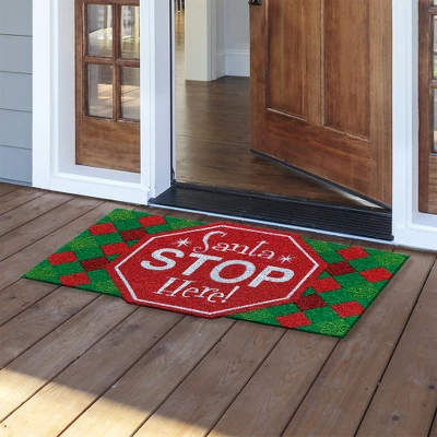 Santa Stop Here Coir Christmas Doormat 30" X 18" Indoor Outdoor Briarwood Lane 1 Santa Stop Here Coir Christmas Doormat 30" X 18" Indoor Outdoor Briarwood Lane