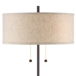 360 Lighting Modern Accent Table Lamp With USB And AC Power Outlet 23 1/2" High Bronze Fabric Drum Shade For Bedroom Living Room House Desk Bedside -Safavieh Outlet Store GUEST bbac2bb6 1a02 41fa 91fd a33d37eea144