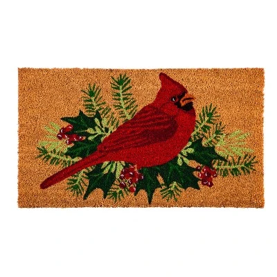 Evergreen Winter Cardinal Indoor Outdoor Natural Coir Doormat 1'4"x2'4" Brown 1 Evergreen Winter Cardinal Indoor Outdoor Natural Coir Doormat 1'4"x2'4" Brown