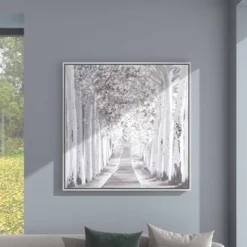 Canvas Landscape Trees Framed Wall Art With Silver Frame White - Olivia & May -Safavieh Outlet Store GUEST be46bf1f f588 4f6a 97e5 f50542ac8cee