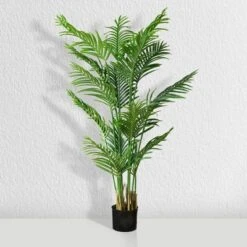 Forever Leaf 72" Artificial Palm Tree In Black Pot, Indoor Artificial Plant For Home Decor
