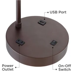 360 Lighting Colby Bronze USB Desk Lamps Set Of 2 With Smart Socket -Safavieh Outlet Store GUEST c16c32ff dd54 47b4 b75c 4d88f43ab176