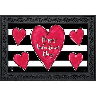 Briarwood Lane Striped Valentine's Heart Primitive Doormat Holiday Indoor Outdoor 30" X 18" 1 Briarwood Lane Striped Valentine's Heart Primitive Doormat Holiday Indoor Outdoor 30" X 18"
