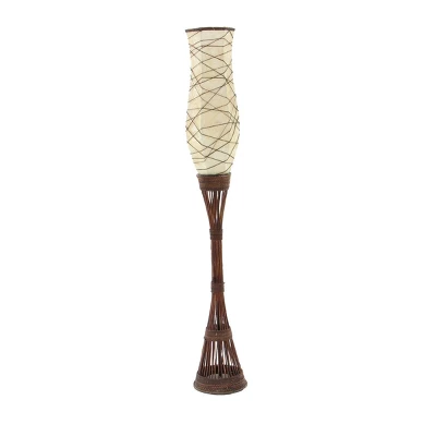Traditional Bamboo Floor Lamp Brown - Olivia & May 3 Traditional Bamboo Floor Lamp Brown - Olivia & May - Image 3