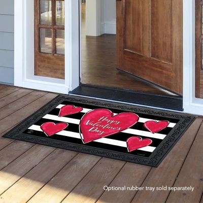 Briarwood Lane Striped Valentine's Heart Primitive Doormat Holiday Indoor Outdoor 30" X 18" 2 Briarwood Lane Striped Valentine's Heart Primitive Doormat Holiday Indoor Outdoor 30" X 18" - Image 2