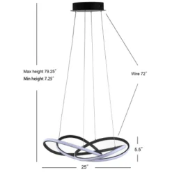 25" Metal Adjustable Alexia Abstract Integrated Pendant (Includes Energy Efficient Light Bulb) Black - JONATHAN Y -Safavieh Outlet Store GUEST c51362fd 2bc4 4ff5 b1f6 75ff167b5290
