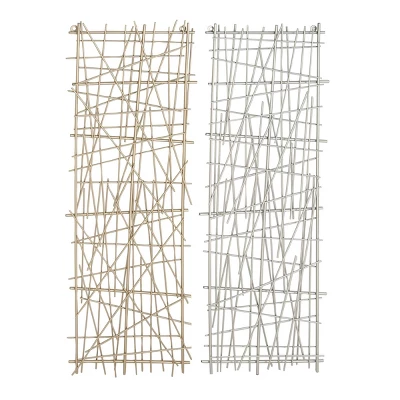 Set Of 2 Metal Geometric Overlapping Lines Wall Decors - CosmoLiving By Cosmopolitan 6 Set Of 2 Metal Geometric Overlapping Lines Wall Decors - CosmoLiving By Cosmopolitan - Image 6