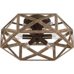 Possini Euro Design Moorcroft Modern Farmhouse Ceiling Light Semi Flush Mount Fixture 14 1/2" Wide Dark Wood Bronze 6-Light Hexagon Frame For Bedroom 13 Possini Euro Design Moorcroft Modern Farmhouse Ceiling Light Semi Flush Mount Fixture 14 1/2" Wide Dark Wood Bronze 6-Light Hexagon Frame For Bedroom -Safavieh Outlet Store GUEST c6b6a93f 9066 4008 993a 71d79b906b13