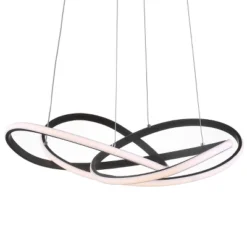 25" Metal Adjustable Alexia Abstract Integrated Pendant (Includes Energy Efficient Light Bulb) Black - JONATHAN Y
