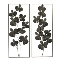 Set Of 2 Metal Floral Orchid Wall Decors With Black Frame Black - Olivia & May -Safavieh Outlet Store GUEST c7f9a749 6666 4f61 a0a3 7460f3e65cfe