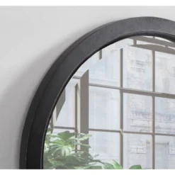 24" X 24" Hogan Round Framed Decorative Wall Mirror Black - Kate & Laurel All Things Decor -Safavieh Outlet Store GUEST c8c2e400 c30b 4c89 b78e 6c3f04a37b6d