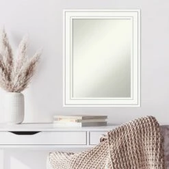 23" X 29" Non-Beveled Craftsman White Wood Wall Mirror - Amanti Art -Safavieh Outlet Store GUEST ca06f0b3 a368 40b0 b695 c0adfaf6da40