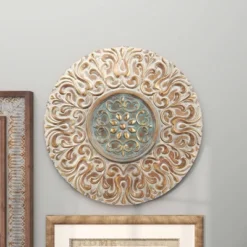 Metal Floral Wall Decor With Embossed Details Gold - Olivia & May -Safavieh Outlet Store GUEST cb4abb46 a2a0 4f04 97f6 bedcc1e157ab