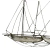 Stratton Home Decor Metal Sailboat Fleet Scene Intricate Hanging Wall Decor For Nautical, Ocean, Lakehouse, Or Eclectic Home Decor, Antique Silver