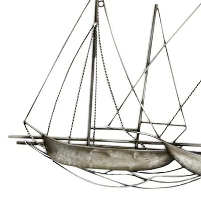 Stratton Home Decor Metal Sailboat Fleet Scene Intricate Hanging Wall Decor For Nautical, Ocean, Lakehouse, Or Eclectic Home Decor, Antique Silver 1 Stratton Home Decor Metal Sailboat Fleet Scene Intricate Hanging Wall Decor For Nautical, Ocean, Lakehouse, Or Eclectic Home Decor, Antique Silver