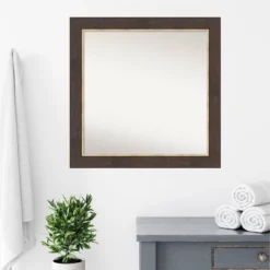 31" X 31" Non-Beveled Lined Bathroom Wall Mirror Bronze - Amanti Art -Safavieh Outlet Store GUEST cc9ff18a 607c 46bc aee2 de4db39829e2