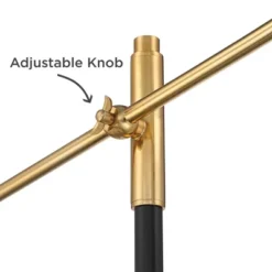 Possini Euro Design Modern Pharmacy Floor Lamp 54" Tall Matte Black Warm Gold Adjustable Metal Shade For Living Room Reading House -Safavieh Outlet Store GUEST cca0f308 245b 4e3f 9ac5 67ef66ca0dcb