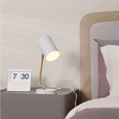 15" Novogratz X Globe Athena White Desk Lamp - Globe Electric 6 15" Novogratz X Globe Athena White Desk Lamp - Globe Electric - Image 6