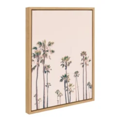18" X 24" Sylvie Palm Tree Paradise Framed Canvas Wall Art By Caroline Pink/Mint - Kate And Laurel
