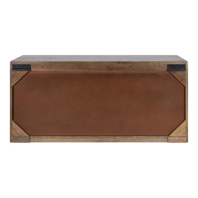 30" X 10" X 14" Mezzeta Decorative Coastal 2 Door Wall Cabinet Natural Wood - Kate & Laurel All Things Decor 3 30" X 10" X 14" Mezzeta Decorative Coastal 2 Door Wall Cabinet Natural Wood - Kate & Laurel All Things Decor - Image 3