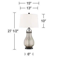 Franklin Iron Works Arian Rustic Farmhouse Table Lamp 27 1/2" Tall Oil Rubbed Bronze Fluted Mercury Glass White Drum Shade For Bedroom Living Room -Safavieh Outlet Store GUEST cead8072 8985 4711 ac08 a943bd6a0218