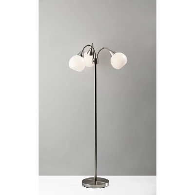 65.5" Phillip 3-Arm Floor Lamp Steel - Adesso 2 65.5" Phillip 3-Arm Floor Lamp Steel - Adesso - Image 2