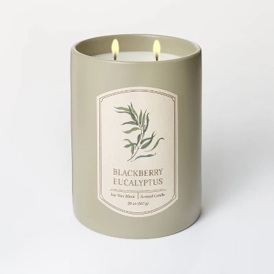 20oz Ceramic Blackberry Eucalyptus Candle Green - Threshold™ Designed With Studio McGee 2 20oz Ceramic Blackberry Eucalyptus Candle Green - Threshold™ Designed With Studio McGee - Image 2