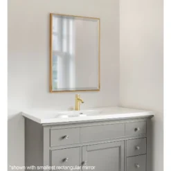 18.7" X 24.7" Rhodes Rectangle Wall Mirror Gold - Kate & Laurel All Things Decor -Safavieh Outlet Store GUEST cf93a884 7ef6 4550 85ba 1c626135a452