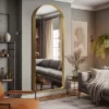 Elsie 71" X 28" Arched Full Length Mirror, Aluminum Alloy Frame Arched Mirror Full Length For Leaning & Wall Mounted, No Stand - The Pop Home