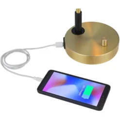 Possini Euro Design Possini Euro Kinzie Desk Lamp With Power Outlet And USB Ports Warm Gold -Safavieh Outlet Store GUEST d308751e 6065 4a55 8e77 aec5e9db9069