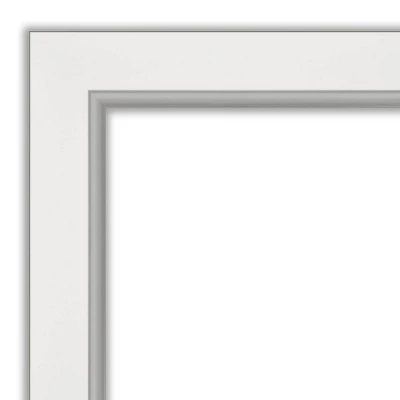42" X 30" Non-Beveled Eva White Silver Wall Mirror - Amanti Art 2 42" X 30" Non-Beveled Eva White Silver Wall Mirror - Amanti Art - Image 2