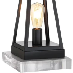 Franklin Iron Works Kacey Modern Table Lamps Set Of 2 With Square Risers 26 3/4" High Dark Metal USB Charging Port Nightlight Oatmeal Shade For Desk -Safavieh Outlet Store GUEST d4451264 73da 440c ae1f 1e294c41f023