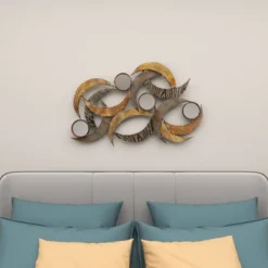 Metal Abstract Wall Decor With Round Mirror Accents Beige - Olivia & May 16 Metal Abstract Wall Decor With Round Mirror Accents Beige - Olivia & May -Safavieh Outlet Store GUEST d4cdd4c4 8450 49c1 8652 2e6915d0d795