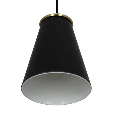 10.38" Metal Pendant Ceiling Light Black - Cresswell Lighting 3 10.38" Metal Pendant Ceiling Light Black - Cresswell Lighting - Image 3