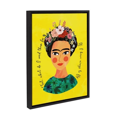 18" X 24" Sylvie Frida Framed Canvas Wall Art By Mia Charro Black - DesignOvation 1 18" X 24" Sylvie Frida Framed Canvas Wall Art By Mia Charro Black - DesignOvation