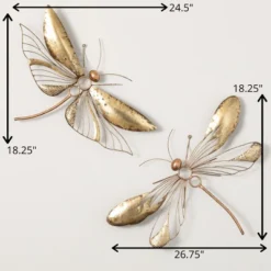 18.25"H Sullivans Gold Dragonfly Wall Decor Set Of 2, Gold -Safavieh Outlet Store GUEST d7ac4294 1802 487d 8fd9 9108a3d7fd57