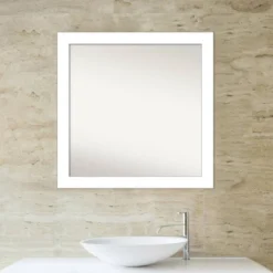 30" X 30" Non-Beveled Wedge White Bathroom Wall Mirror - Amanti Art 12 30" X 30" Non-Beveled Wedge White Bathroom Wall Mirror - Amanti Art -Safavieh Outlet Store GUEST da841bf6 b442 4092 8f41 853565083f75