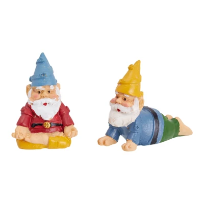 Juvale 4 Pieces Mini Garden Gnomes, Outdoor Fairy Miniature Statue Accessories Set, Decorations In Funny Poses, Yard Ornaments For Yoga Gifts, Planter 7 Juvale 4 Pieces Mini Garden Gnomes, Outdoor Fairy Miniature Statue Accessories Set, Decorations In Funny Poses, Yard Ornaments For Yoga Gifts, Planter - Image 7