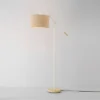 66" Serena Matte White Floor Lamp With Jute Shade - Globe Electric