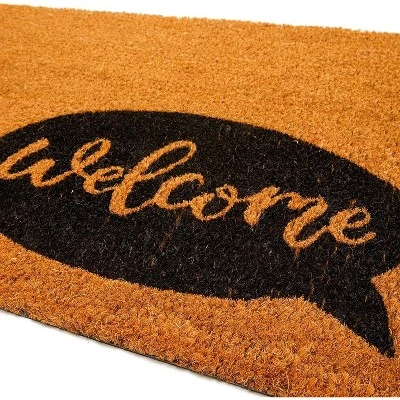 Welcome Speech Bubble Natural Coir Door Mat 17"x30" - Front Doormat Non Slip Rug For Home Indoor Outdoor Entrance 3 Welcome Speech Bubble Natural Coir Door Mat 17"x30" - Front Doormat Non Slip Rug For Home Indoor Outdoor Entrance - Image 3