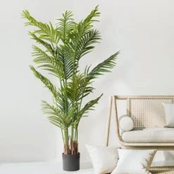 Forever Leaf 72" Artificial Palm Tree In Black Pot, Indoor Artificial Plant For Home Decor -Safavieh Outlet Store GUEST dbc59542 da30 4837 ba16 23db9eefce7e