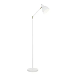 54.5" Mid-Century And Antique Brass Adjustable Metal Floor Lamp White - Cresswell Lighting -Safavieh Outlet Store GUEST dbf53092 4847 4e24 8eaa 4de237f4db9d