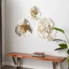 Metal Floral Wall Decor Set Of 3 Gold - Olivia & May