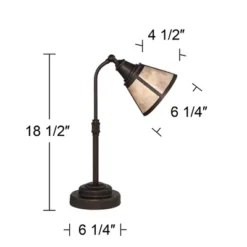 Regency Hill Rustic Farmhouse Desk Lamp 18 1/2" High With USB Dimmer Satin Bronze Metal Blond Mica Shade For Bedroom Living Room House Bedside Home -Safavieh Outlet Store GUEST e04e7366 2de3 4f04 90ce ce81a3ce2ff5