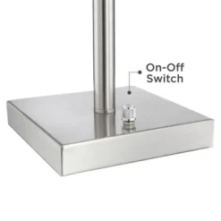 360 Lighting Andre Modern Table Lamps Set Of 2 With Square Risers 28 1/4" Tall Silver Metal USB And AC Power Outlet In Base White Drum Shade For Desk -Safavieh Outlet Store GUEST e33509e6 d6cc 4c9f a078 1c5e397ed771