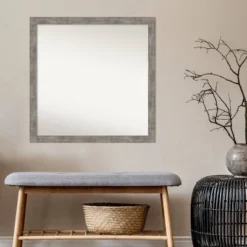 29" X 29" Non-Beveled Marred Pewter Wood Wall Mirror - Amanti Art 12 29" X 29" Non-Beveled Marred Pewter Wood Wall Mirror - Amanti Art -Safavieh Outlet Store GUEST e3932a29 2699 4be0 940e 1476cca7eb7a