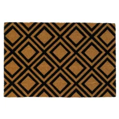 Diamonds Indoor/Outdoor Coir Doormat Natural/Black - Entryways -Safavieh Outlet Store GUEST e3b18fe0 c410 4b13 b0de c2752a49fe32